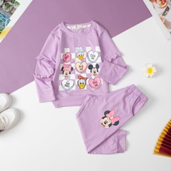 Bộ Bé gái thu đông in hình Mickey size 2/8 tuổi