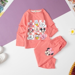 Bộ Bé gái thu đông in hình Mickey size 2/8 tuổi