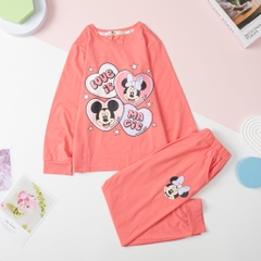 Bộ cotton Bé gái thu đông 4 chiều in Mickey size 10/16 tuổi