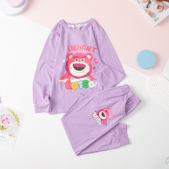 Bộ cotton Bé gái thu đông 4 chiều in Gấu size 10/16 tuổi