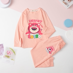 Bộ cotton Bé gái thu đông 4 chiều in Gấu size 10/16 tuổi