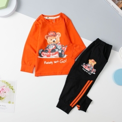 Bộ Bé trai cotton thu đông 4 chiều Gấu, Thỏ size 2/8 tuổi