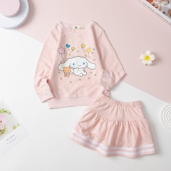 Bộ nỉ da cá Bé gái kèm chân váy size cho bé từ 23kg - 32kg