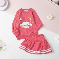 Bộ nỉ da cá Bé gái kèm chân váy size cho bé từ 23kg - 32kg