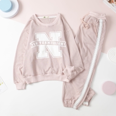 Bộ nỉ bé trai, bé gái in chữ N size cho bạn từ 28kg - 55kg