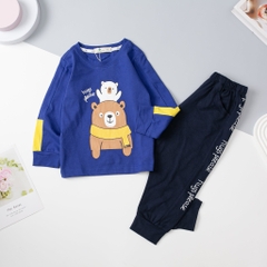 Bộ thun cotton Bé trai thu đông tay nối size 2/8 tuổi