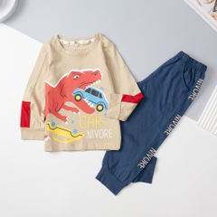 Bộ thun cotton Bé trai thu đông tay nối size 2/8 tuổi