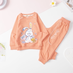 Bộ nỉ da cá BG in thỏ quần lé 2/8