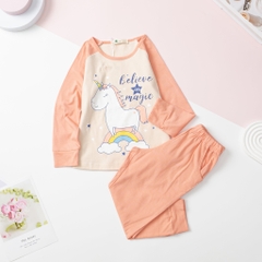 Bộ Bé gái thu đông tay ráp lăng size 3/10 tuổi