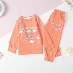 Bộ cotton thu đông Bé gái 4 chiều in thỏ size 2/8 tuổi