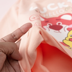 Bộ nỉ da cá in gấu Lucky quần suông 10/16