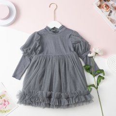 PH706 Váy Bé gái len tăm phối ren thu đông size 3/10 tuổi