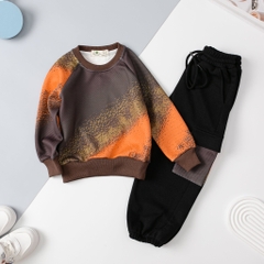 Bộ nỉ bé trai vải chéo Hàn Quốc size 2/8 tuổi