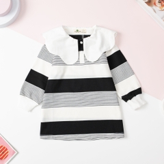 Váy nỉ kẻ BG cổ sen 2/10