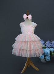 Váy công chúa sắc màu kèm nơ size 3/8 tuổi
