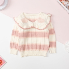 Áo len Bé gái dài tay cổ bèo cho bé từ 16kg - 36kg