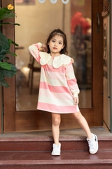 Váy nỉ kẻ BG cổ sen 2/10
