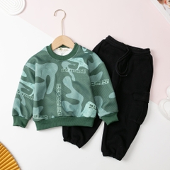 Bộ nỉ bé trai vải chéo Hàn Quốc size 2/8 tuổi