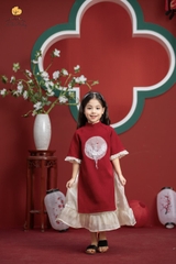 Áo dài nhung BG phối tay loe 2/10 x23