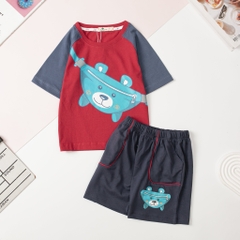 Bộ Bé trai cotton ngắn tay phối size 2/10 tuổi