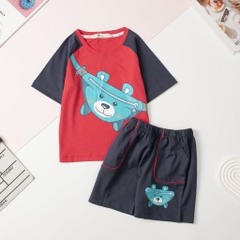 Bộ Bé trai cotton ngắn tay phối size 2/10 tuổi