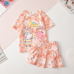 Bộ cotton BG chân váy vải loang 3/10 x24