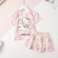 Bộ cotton BG chân váy vải loang 3/10 x24