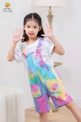Set quần yếm kaki và áo phông loang BG 2/10 x24