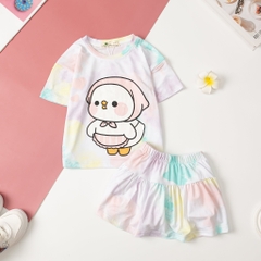 Bộ cotton BG chân váy vải loang 3/10 x24