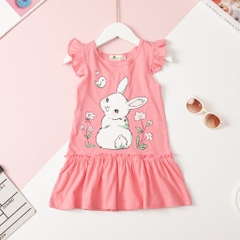 Váy cotton Bé gái đuôi cá, viền tay size 2/10 tuổi