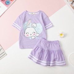 Bộ cotton BG chân váy chạy sọc 3/10 x24