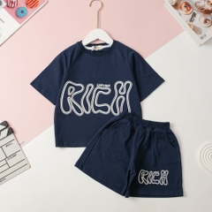 Bộ cotton ngắn tay Bé gái in RICK size 4/16T x24