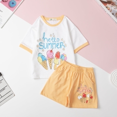 H438 Bộ cotton Bé gái ngắn tay size 2/8T x24