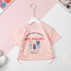 Áo cotton BG ngắn tay rút dây hông 4/12 x24