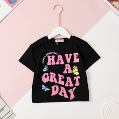 H440 Áo cotton ngắn tay Bé gái size 2/12T x24