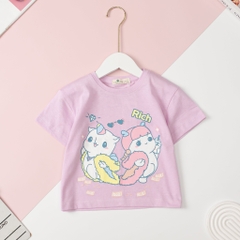 H440 Áo cotton ngắn tay Bé gái size 2/12T x24