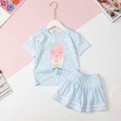 Bộ cotton Bé gái chân váy chạy sọc size 3/10T x24