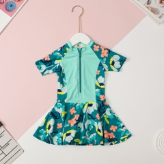 Bộ bơi Bé gái ngắn tay chân váy liền size 2/12T x24