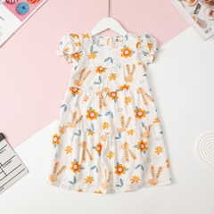 Váy cotton BG lanh tay bồng 2/10 x24