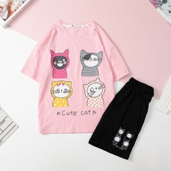 H427 Bộ cotton ngắn tay Bé gái size đại 8/14T