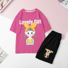 H427 Bộ cotton ngắn tay Bé gái size đại 8/14T