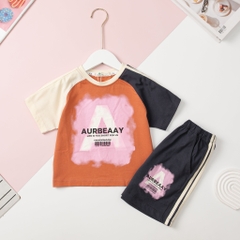 H449 Bộ cotton BG phối tay quần lé sọc 10/16