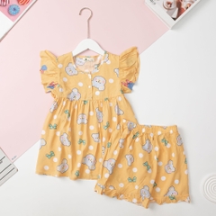 Bộ quần áo cotton TE lanh BG cúc ngực cánh tiên 10/14 x24