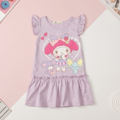 Váy cotton Bé gái đuôi cá, viền tay size 2/10 tuổi