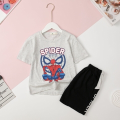 H451 Bộ cotton Bé trai Spider ngắn tay 4/8T