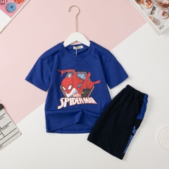H451 Bộ cotton Bé trai Spider ngắn tay 4/8T
