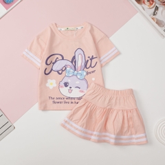 Bộ cotton BG chân váy chạy sọc 3/10 x24