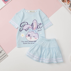 Bộ cotton BG chân váy chạy sọc 3/10 x24