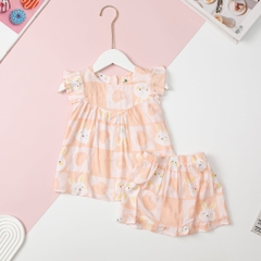 Bộ lanh Bé gái viền ngực size 2/10T (lô 2)