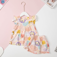 Bộ lanh Bé gái viền ngực size 2/10T (lô 2)